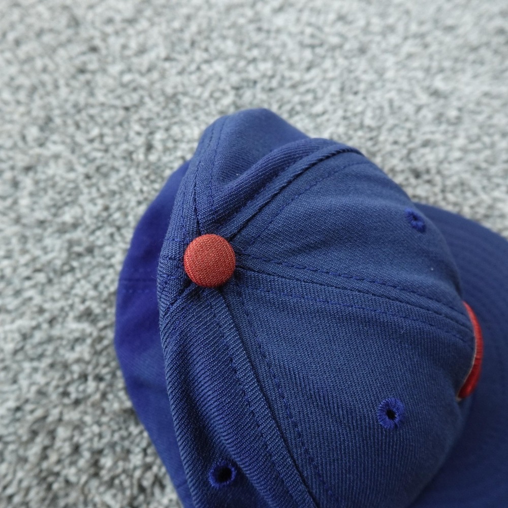 VTG Chicago Cubs Hat Cap Fitted Mens 7 Blue MLB Baseball New Era Wool 90s USA - Picture 6 of 11